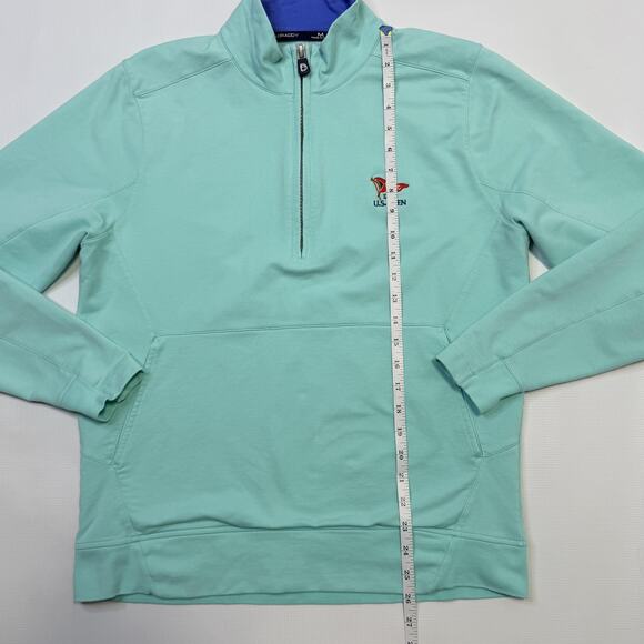 B Draddy 123rd US Open LACC Golf Pullover womens Medium Aqua 1/4 Zip Sweatshirt - Picture 3 of 10